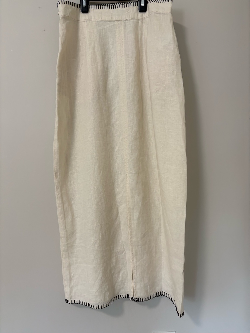NWOT Rachel Zoe 100% Linen White Black Stitch Two-Piece Set⁠ (size top s skirt 2 - Picture 9 of 11